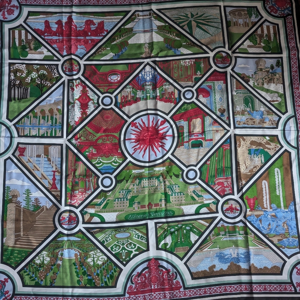 Hermes 100% Silk square Scarf, Versailles print - Picture 3 of 8